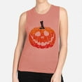 thumbnail image 2 of Pumpkin Face Ombre Women's Muscle Tank 2X-Large Desert Pink, 2 of 5