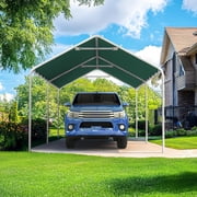 Quictent 10x20 ft Heavy Duty Carport Outdoor Garage Shelter Reinforced Structure, No Sidewall - Green