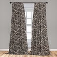 thumbnail image 5 of Ambesonne Gothic Curtains, Flowers Butterflies Lace, Pair of 28"x84", Tan Black, 5 of 5