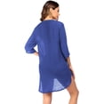 thumbnail image 3 of Ekouaer Bathing Suit Cover Up for Women V Neck Button Down Swimsuit Coverup Beach Dress Shirt, 3 of 5