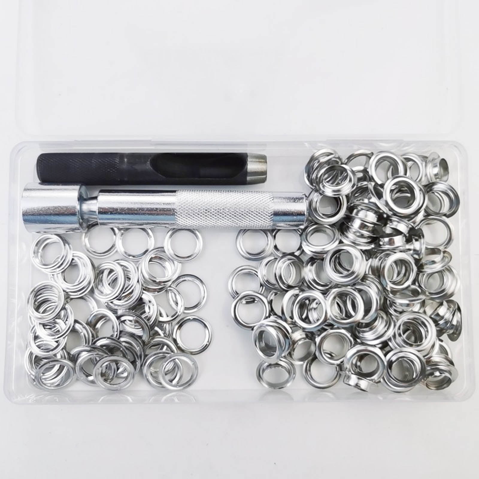 100Sets Grommet Tool 10mm Eyelets with 3pcs Installation Tools for Craft Making Shoes Bag Leather Belt Repair Accessory