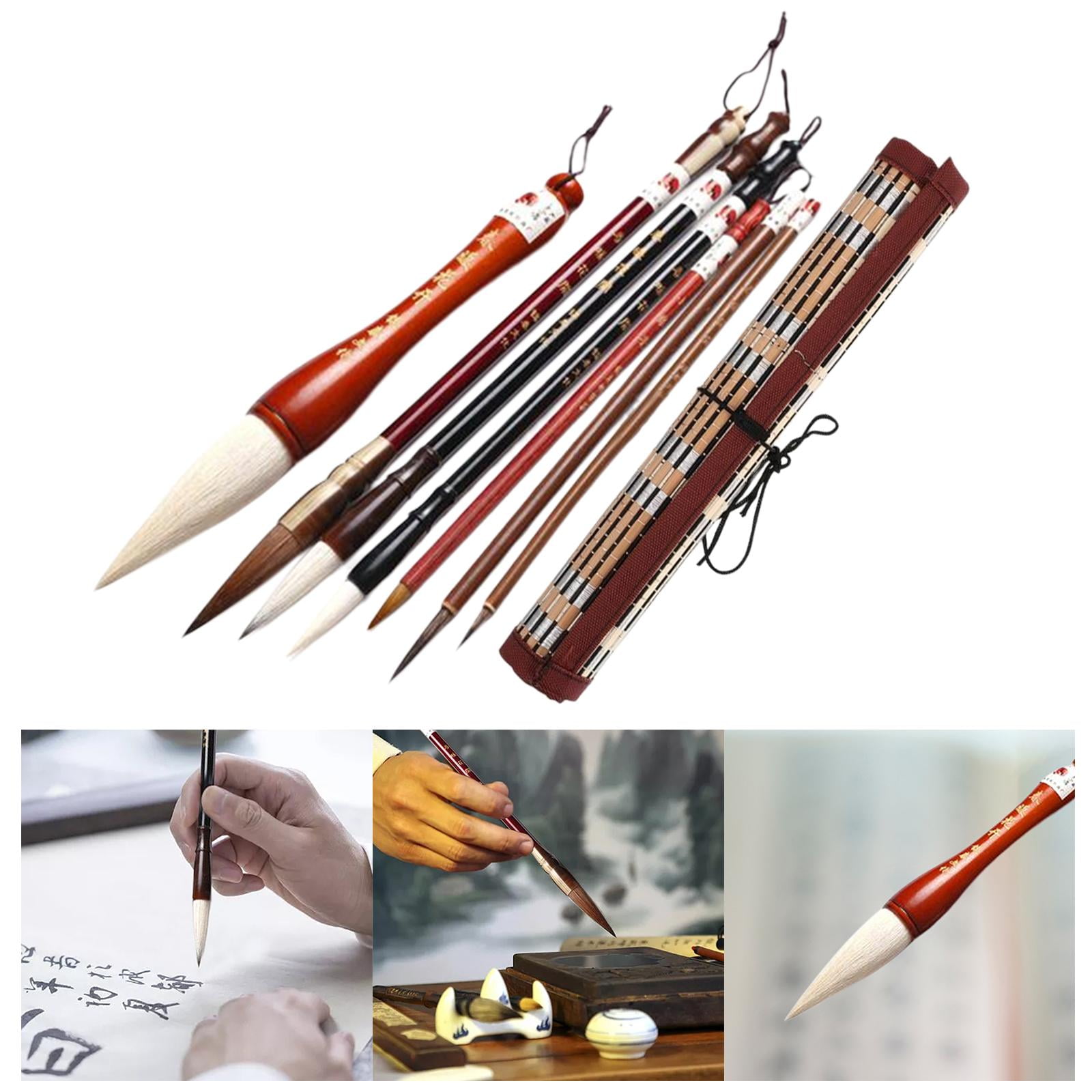 LeeQinersw Chinese Brushes Sumi Ink Painting for Professional Beginner 7Pcs