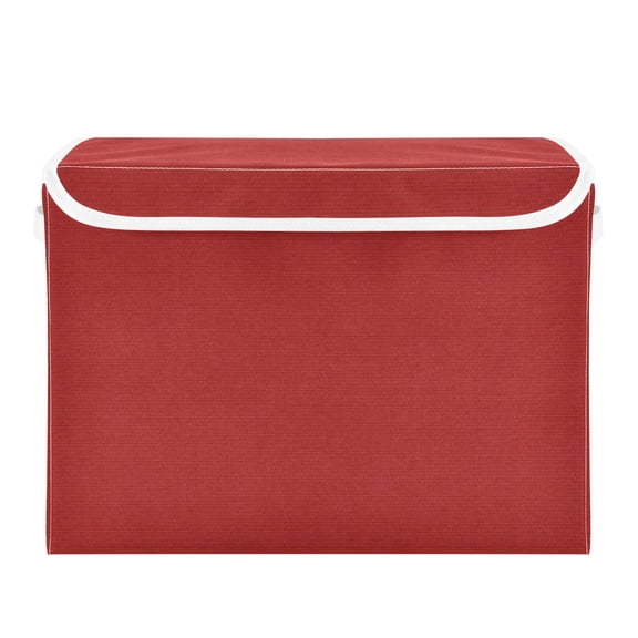 16.5x12.6x11.8in Foldable Flip-Top Storage Bin, Dustproof Magic Tape Closure, Ideal for Home & Toy Organization,Red