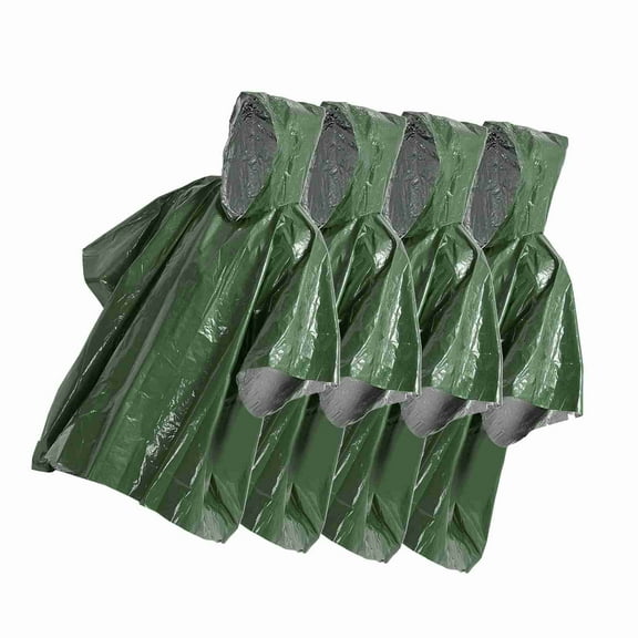 Rain 4 Pack Emergency Rain Poncho Thermal Blanket Poncho Weather Proof Outdoor Survival Camping Gear