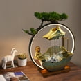 thumbnail image 4 of Tabletop Water Fountain, Ceramic and Wood Construction with Atomizer, Flowing Water Sound and Mist Effect for Meditation and Offices, 4 of 18
