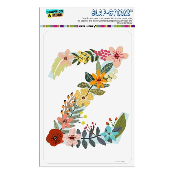 Letter Z Floral Monogram Initial Home Business Office Sign