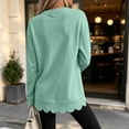 thumbnail image 5 of Livrdious Crewneck Sweatshirts for Women Scalloped Long Sleeve Pullover Tops Relaxed Fit Solid Casual Fall Outfits, 5 of 8