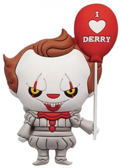 IT Chapter 2 Figural Bag Clip Key Chain Monogram Pennywise Head Tilted 