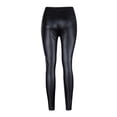 thumbnail image 5 of Idoravan Women's Plus Size Pants Clearance Womens Solid Pleated Leather Trousers Tight-Fitting Stretch Leggings Trousers Pants, 5 of 6