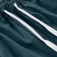 thumbnail image 5 of Men's Cotton Linen Capri Pants Casual Harem Drawstring Yoga Beach Pants with Pockets Mens Cargo Pants, 5 of 7