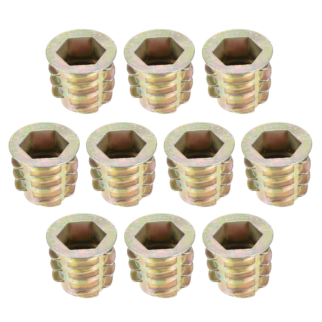 Threaded Insert Nuts Zinc Alloy Hex Socket M10 Internal Thread 15mm