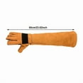 thumbnail image 2 of Bite Proof Glove Welding Gloves (1 Pair) 23.6 inches Leather Reinforced for Gardening Work Animal Handling Dog Cat Scratch (Yellow), 2 of 6