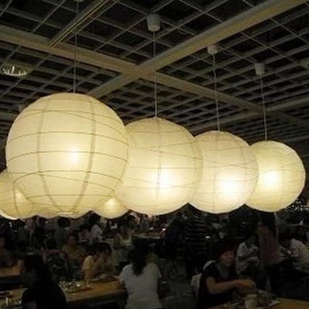 Festival de faroles de papel Pantalla de papel Lámpara de papel de algodón blanco Lámpara sencilla para el hogar Pantalla creativa Lámpara de araña para restaurante Casa de familia