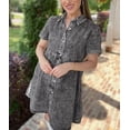 thumbnail image 4 of ZANKLEY Women's Short Sleeve Button Down Flowy Tiered Babydoll Denim Dress, 4 of 10