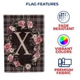 thumbnail image 4 of America Forever Spring Monogram Garden Flag Letter X 12.5 x 18 inches Double Sided Vertical Outdoor, Yard, Lawn, Beautiful Floral Wreath, Pink, Black, Summer Plaid Garden Flag, 4 of 4
