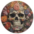 thumbnail image 3 of Gothic Skull Lover Floral Medallion Round Rug - Small Round Area Rug, Soft Non-Slip Machine Washable Bedroom Mat Indoor Accent Entry Carpet for Office Desk Dorm Hallway, 3 of 7