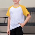 thumbnail image 2 of Mnyotv Short Sleeve Summer Tops for Boy Patchwork Crewneck Athletic T Shirts Casual Basic Running Tshirts Top Size 6-7 Years, 2 of 6