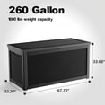 thumbnail image 2 of EasyUp 260 Gallon Resin Deck Box, Lockable Patio Outdoor Storage Box for Furniture, Garden Tools and Tools Storage, Waterproof Outside Storage Boxes（Black Pattern）, 2 of 7