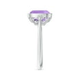 thumbnail image 3 of ANGARA Natural Bezel Set Cushion 3.1 ct Amethyst Ring with Milgrain Detailing in 14K White Gold for Women (Size-9mm) | February Birthstone, Anniversary, Jewelry Gift for Women | Natural Amethyst Ring, 3 of 9