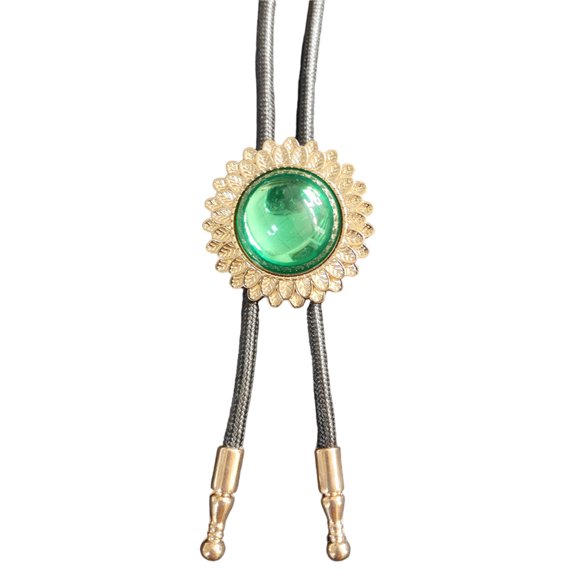 Engraving Flower Stone Lariat Tie Carved Necktie for Shirt Jeans Western Necklace Braided Shoestring Necktie Lariat Tie