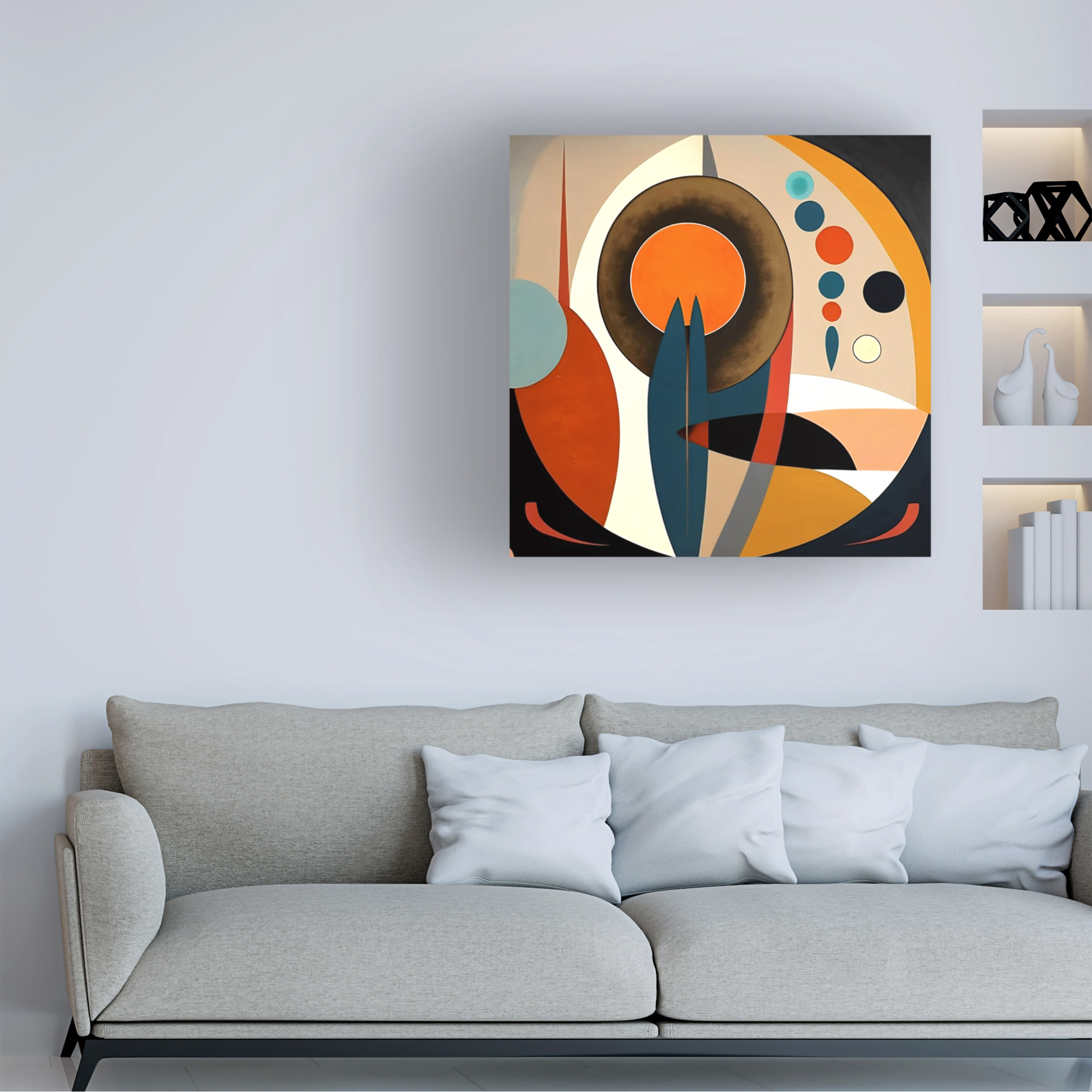 Canvas Wall Art - Ray Heere 'Mid Century Celebration Of All Cultures 17' Wall Art for Living Room, Bedroom, or Office Décor by Trademark Fine Art - 35 x 35 Inches