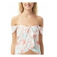 thumbnail image 3 of VINCE CAMUTO SWIM Women's Light Blue Draped Lined Convertible Tankini Swimsuit Top S, 3 of 4