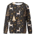 thumbnail image 6 of asdoklhq Fall Sweatshirts for Women Ladies' Fashionable Printed Hooded Raglan Long Sleeved Round Neck Top Black S, 6 of 6