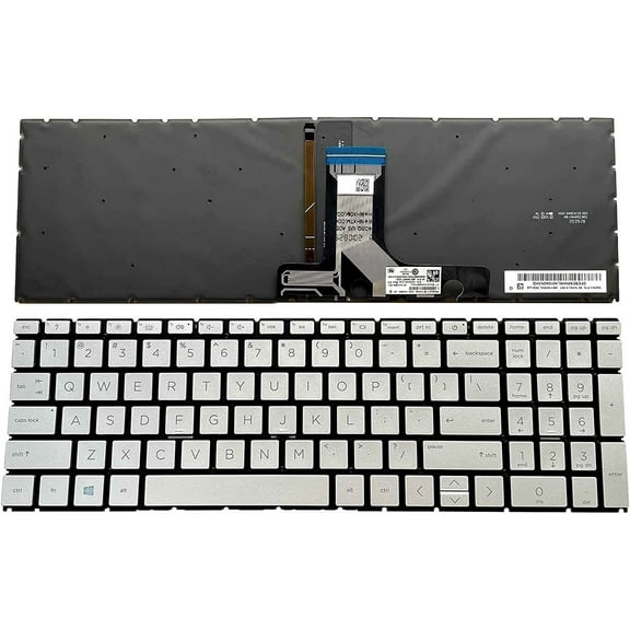 New US Silver English Backlit Laptop Keyboard (Without palmrest) for HP 17-CP 17Z-CP000 17-CP0001DS 17-CP0007CA 17-CP0076NR 17-CP0096NR 17-CP0025CL 17-CP0056NR 17-CP0002DS 17-CP0003DS 17-CP0013DX
