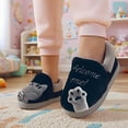 thumbnail image 2 of Suilloe Toddler Girls Fuzzy Slippers Winter Warm Indoor Closed-Heel Shoes Kids Soft Comfy Cute Cartoon Cat Design School Cozy Cotton Footwear Us Size：1, 2 of 5