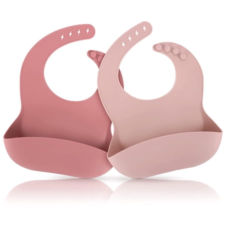 Silicone Baby Bibs for Babies & Toddlers | Adjustable Silicone Bibs 2 Set