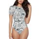 thumbnail image 1 of Fotbe Vintage Sailboats Body de Mujer con Cuello Redondo y Mangas Cortas, Sin Mangas Ajustado, Suave, Cómodo y Básico-Medium, 1 of 7