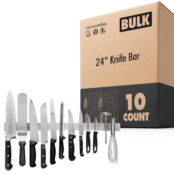 Modern Innovations Magnetic Knife Bar 24 Inch Stainless Steel (10 Count), Multipurpose Knife Holder, Kitchen Utensil and Tool Organizer