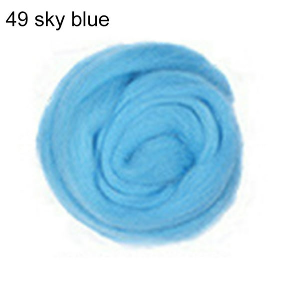 Farfi 10/50g Faux Wool Felting Needle Spinning Wheel Sewing Needlework Woolen Yarn (Style 49,50g)