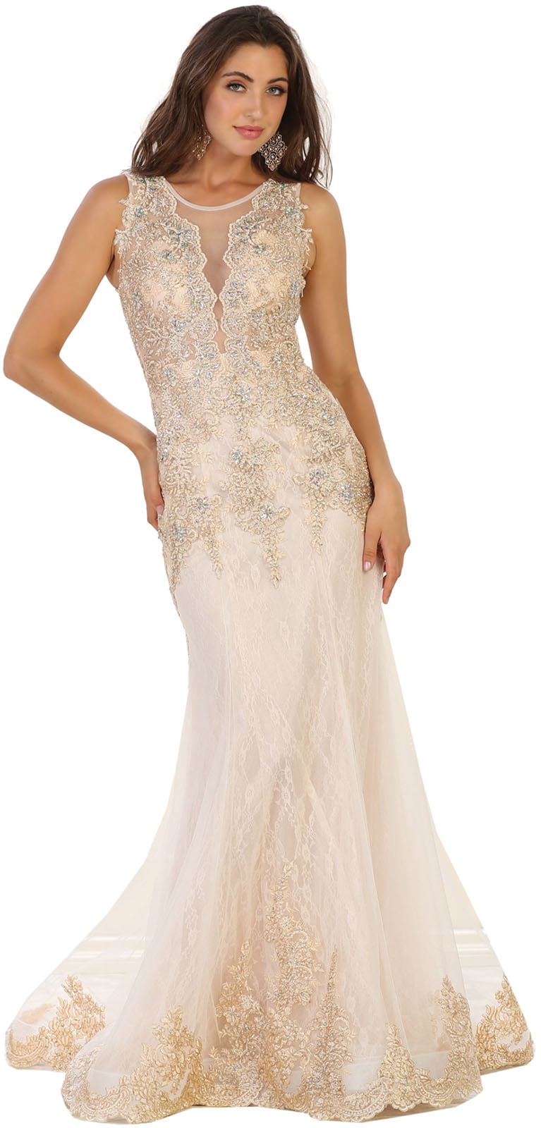 Royal Queen FORMAL SLEEVELESS MERMAID EVENING GOWN