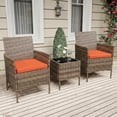 thumbnail image 3 of 3 Piece Patio Furniture Set, Rattan Outdoor Furniture with 2 Chairs & Coffee Table, 3 of 8