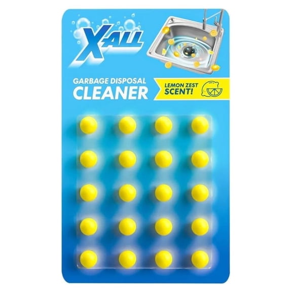 X-ALL Garbage Disposal Cleaner Deodorizer Tablets – 24 Pack, New Powerful Foaming Formula - Deep Cleaning and Odor-Eliminator with Lemon Scent - Natural Kitchen Cleaning Care