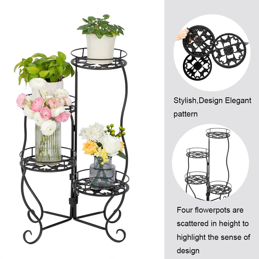 Lowestbest 4PCS Ironwork Plant Racks, Planter Garden Display Holder Shelf Rack for Home Indoor Outdoor Patio Lowestbest 4PCS Ironwork Plant Racks, Planter Garden Display Holder Shelf Rack for Home Indoor Outdoor Patio