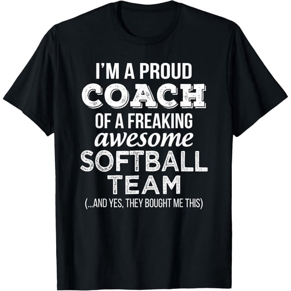 Proud Softball Coach Funny Gift T-Shirt Awesome Team Appreciation Men Women Apparel Retro Style Graphic Tee