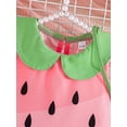 thumbnail image 4 of BemeyourBBs Toddler Baby Girls Summer Watermelon Dress Outfit Little Girl Hawaiian Holiday Summer Beach Dress Doll Collar Sleeveless Tank Princess Birthday Party Dress with Shoulder Bag, 4 of 9