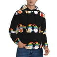 thumbnail image 2 of Pofeuu Happy Pride Gnome Print Mens Casual Hooded Collar Drawstring Hoodies Pullover Sweatshirts Casual Long Sleeve Shirts-X-Large, 2 of 7