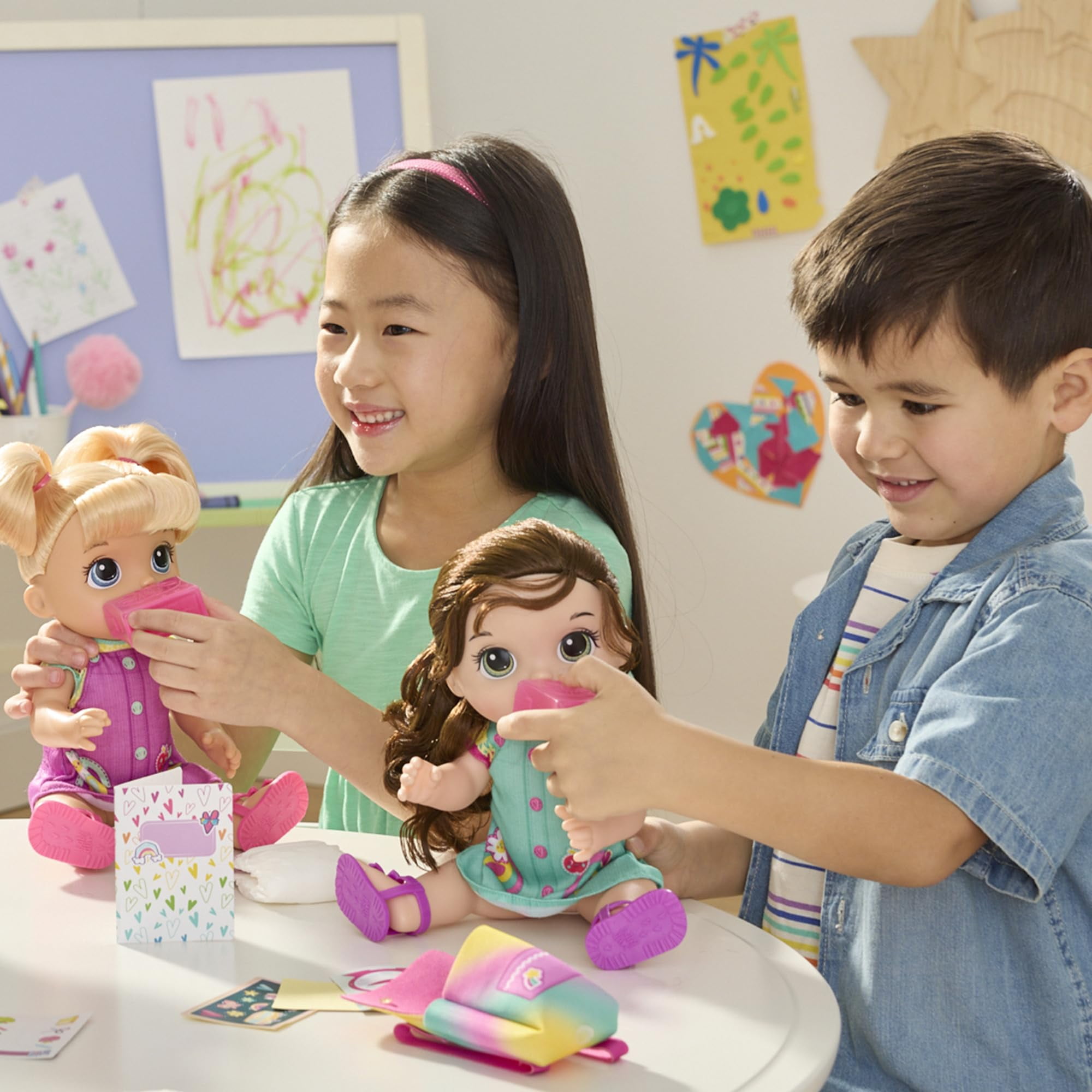 Baby Alive Time for School Baby Doll Set, Back to School Toys for 3 Year Old Girls & Boys & Up, 12 Inch Baby Doll, Brown Hair (Exclusive)