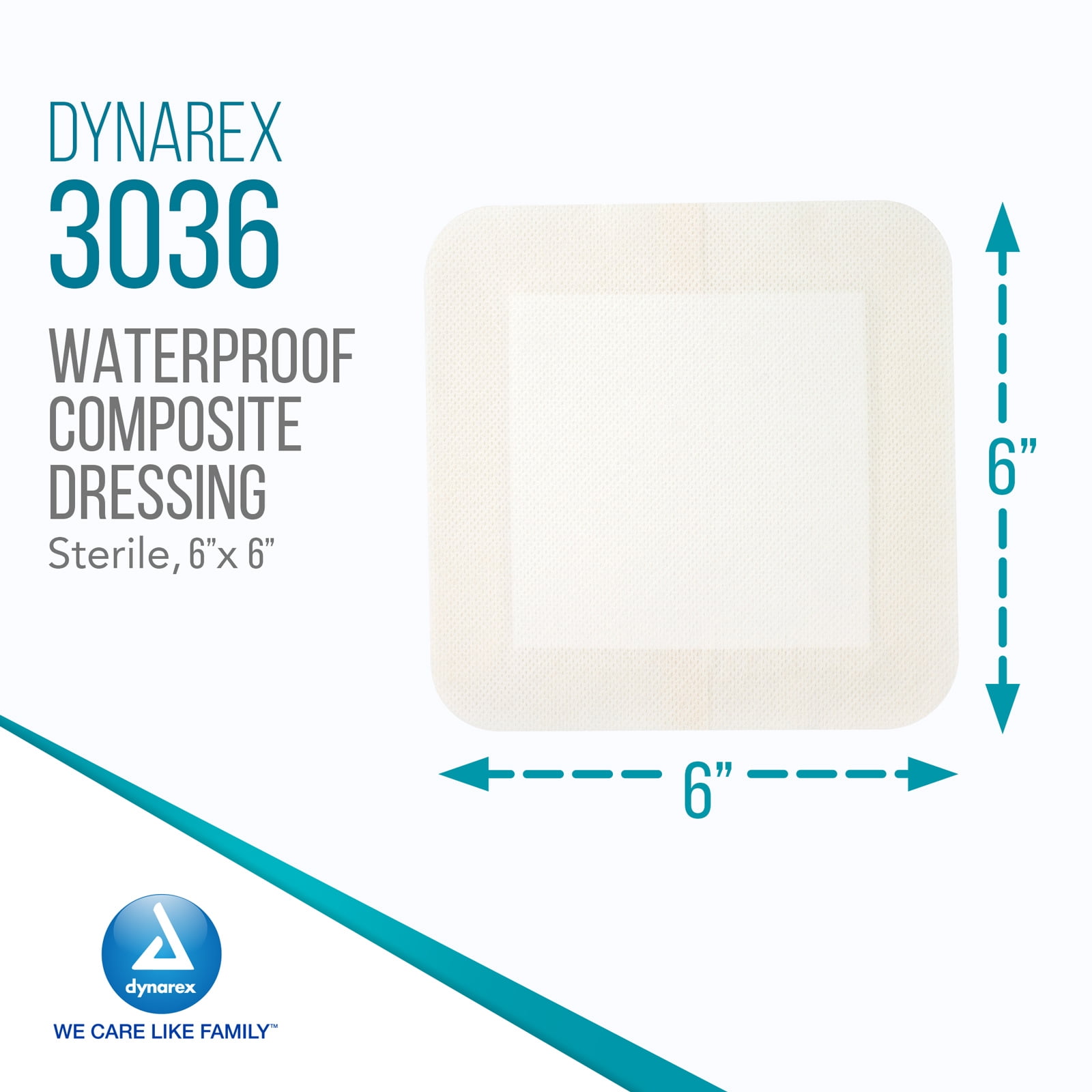 DynaGuard Waterproof Composite Dressing 6x6 1 Pack of 10 Dressing