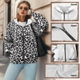 thumbnail image 6 of COEQINE Women's Full Zip Up Hoodie Oversized Sweatshirts Grey Leopard Print Pattern Long Sleeve Hooded Jacket for Women Y2K Tops with Pockets Fall Winter Outfits Casual Wear, XL, 6 of 7