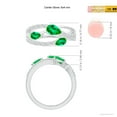 thumbnail image 4 of ANGARA Natural Three-Stone Pear Emerald Criss-Cross Ring in 14K White Gold for Women (Size-6x4mm) | May Birthstone, Birthday, Anniversary, Jewelry Gift for Women | Natural Emerald Ring, 4 of 8