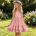 thumbnail image 5 of Diufon Dresses for Girls Spaghetti Strap Flowy Ruffled Layered Sundress Summer Cute Graduation Bridesmaid Dress, 5 of 9