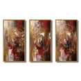 thumbnail image 2 of Designart "Ancient Revelations Italian Gold and Red Abstract IV" Abstract Painting Framed Wall Art Set Of 3 - Gold Modern Frame Gallery Set For Office Decor, 2 of 6