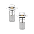 thumbnail image 3 of Sink Drain, Pop Up Sink Drain Stopper, Bathroom Sink Stopper Catcher, Universal Stainless Steel Drain Strainer, 2 Pack 3X2.5X2 Inch Bounce Core Bathroom Drain Cover, Easy to, 3 of 7