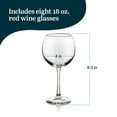 thumbnail image 3 of Libbey Midtown Red Wine Glass Set, 18.25 Oz Elegant Large Red Wine Glasses Set of 8, Long Stem Glass Wine Glasses for Weddings, Birthdays, and More, 3 of 6