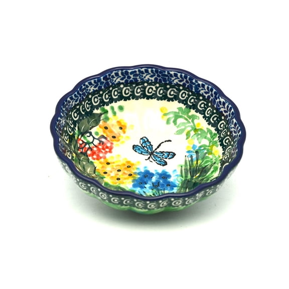 Polish Pottery Bowl - Shallow Scalloped - Small - Unikat Signature U4612