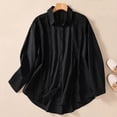 thumbnail image 2 of Top Style Trends for Women!DianGeFu 3/4 Sleeve Shirts for Women Fall Clothes 2025 ,Fashion Women's Casual Solid Long Sleeve Lace Turndow Collar Button Blouse Top,Black,L, 2 of 5